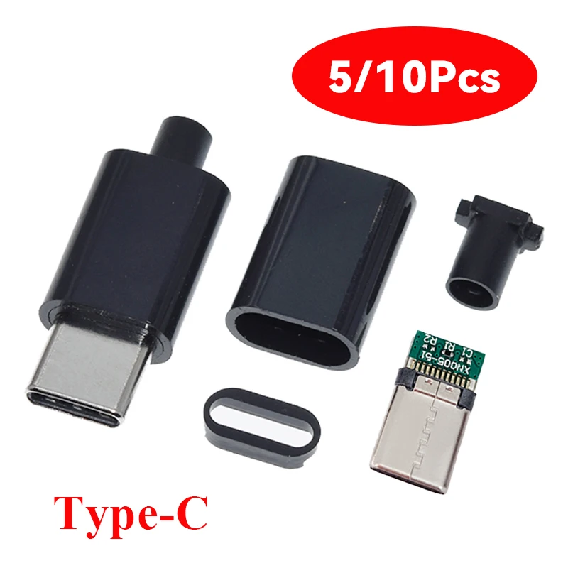 

10pcs Type C usb3.1 3A fast charging USB Connectors Male Jack Tail Plug Electric Terminals welding DIY data cable accessories