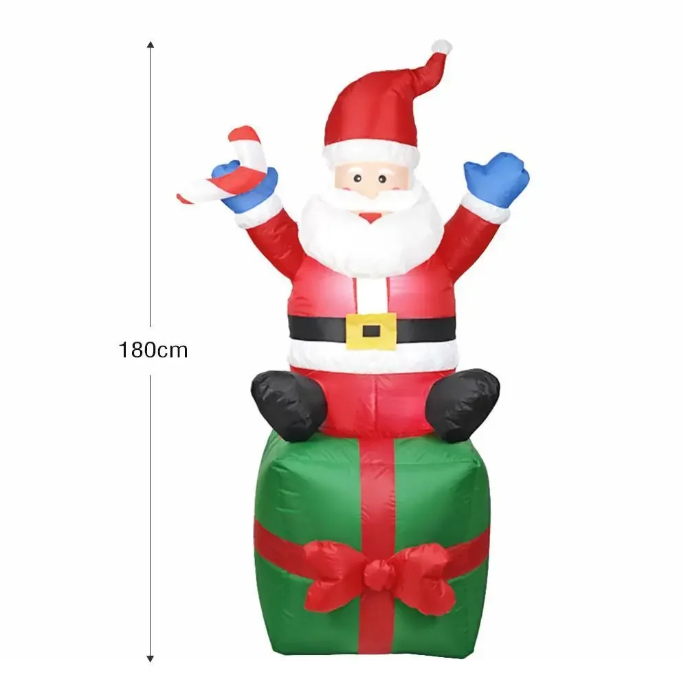 

1.8m Christmas Decoration Inflatable Hot Air Balloon Snowflake Santa Snowman Inflatable Toy Outdoor Garden New Year Party Decor