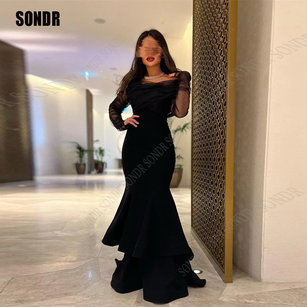 SONDR 2024 Black Mermaid Long Prom Dresses Long Sleeves Floor Length Evening Dress Tiered Formal Party Gowns Vestidos de festa
SONDR 2024 Black Mermaid Long Prom Dresses Long Sleeves Floor Length Evening Dress Tiered Formal Party Gowns Vestidos de festa