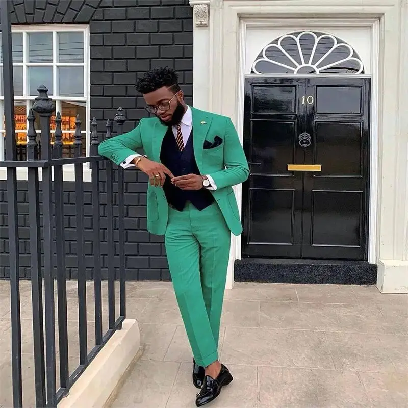 Customized green business casual men's two-piece groom's Tailcoat lapel formal party suit (coat+trousers)
Customized green business casual men's two-piece groom's Tailcoat lapel formal party suit (coat+trousers)