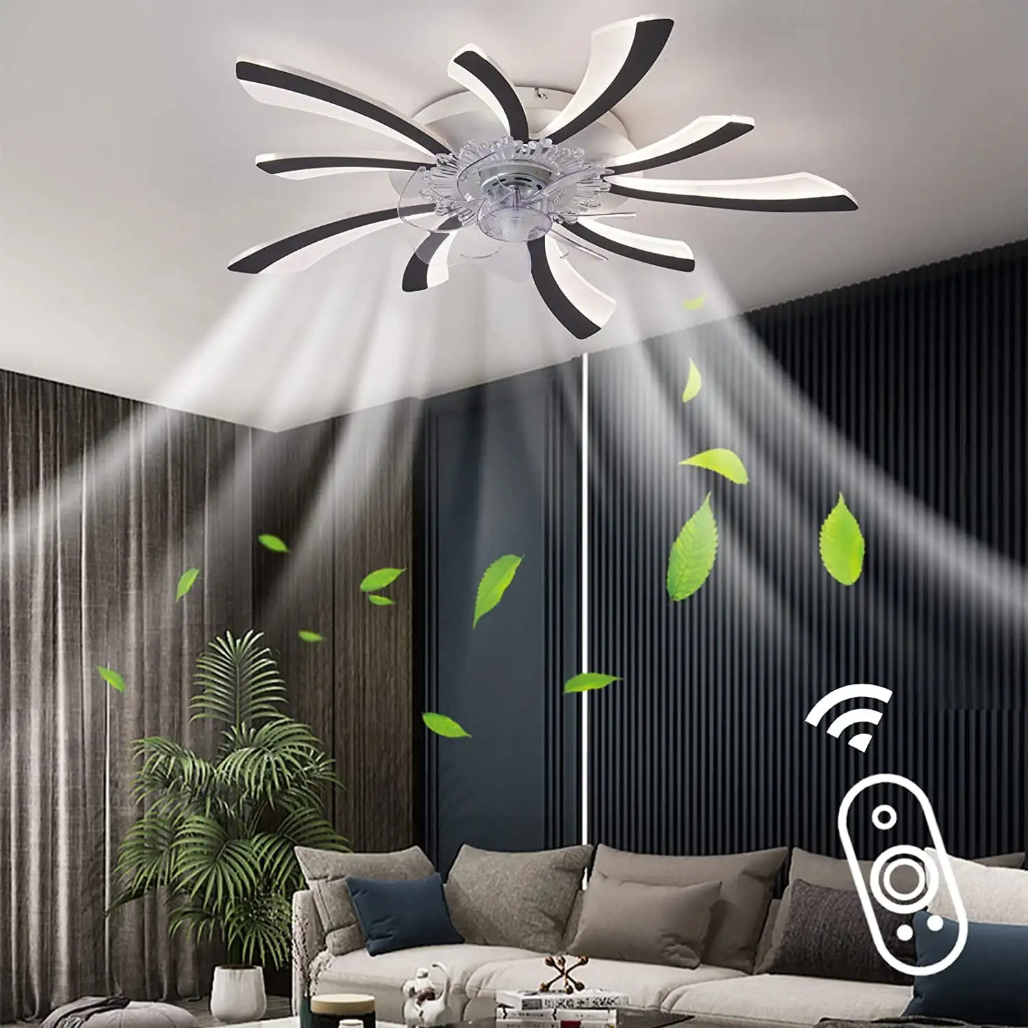 30.7 Inch Ceiling Fans with Lights Dimmable LED Reversible Blades Timing, 7 Invisible Blades Semi Flush Mount Low Profile Fan
30.7 Inch Ceiling Fans with Lights Dimmable LED Reversible Blades Timing, 7 Invisible Blades Semi Flush Mount Low Profile Fan