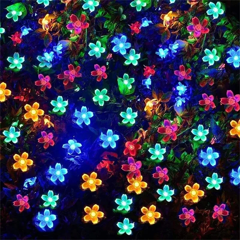 200/100/50/30/20LED Outdoor Courtyard Solar Fairy Lights Cherry Blossoms Solar String Lights Christmas Decorative Lighting Lamp 200/100/50/30/20LED Outdoor Courtyard Solar Fairy Lights Cherry Blossoms Solar String Lights Christmas Decorative Lighting Lamp