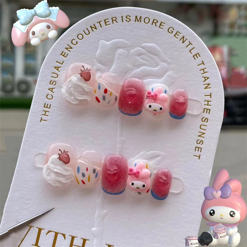 Sanrio Mymelody Summer Cute Swoosh Strawberry Short Square Nails 3D Three-Dimensional Decoration Purely Handmade Press-On Nails
Sanrio Mymelody Summer Cute Swoosh Strawberry Short Square Nails 3D Three-Dimensional Decoration Purely Handmade Press-On Nails