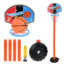 Children Basketball Playing Set Outdoor Sport Adjustable Stand Basket Holder Hoop Goal Game Mini Indoor Boy Kids Yard Game Toys