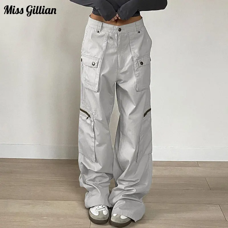 High Waisted Cargo Pants Woman Fashion Zipper Pockets White Wide Leg Pants Baggy Jeans Trousers Streetwear Casual Joggers Women
High Waisted Cargo Pants Woman Fashion Zipper Pockets White Wide Leg Pants Baggy Jeans Trousers Streetwear Casual Joggers Women