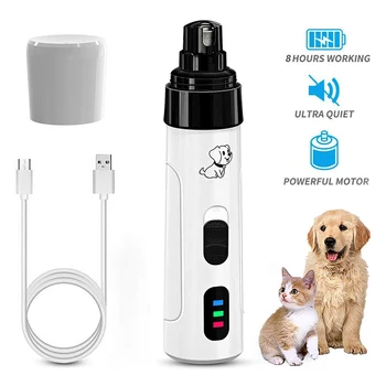 충전식 USB 충전식 애완동물용 전기 강아지 손톱깎이, 조용한 고양이 발, 손톱 손질 트리머 도구, 신제품