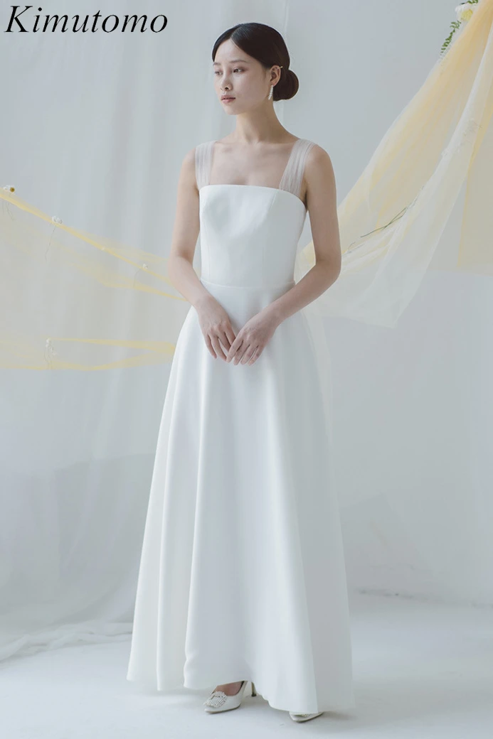 Kimutomo Mesh Satin Elegant Dress Women for Wedding Party Square Collar Sleeveless Party Dresses Sweet Simple Design Vestidos
Kimutomo Mesh Satin Elegant Dress Women for Wedding Party Square Collar Sleeveless Party Dresses Sweet Simple Design Vestidos