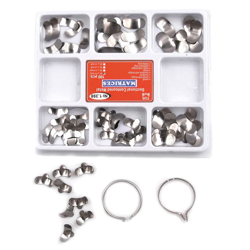 100 Pcs/Box Dental Sectional Matrix System Dental Sectional Matrix Band Resin Clamping/Seperating Ring Dentist Tools
100 Pcs/Box Dental Sectional Matrix System Dental Sectional Matrix Band Resin Clamping/Seperating Ring Dentist Tools