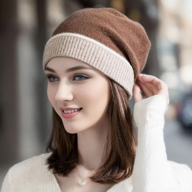 

Winter Knitted Beanie Hat for Women Men Skullies Beanies Warm Casual Slouchy Hat Crochet Beanie Hat Female Baggy Cap Cheap