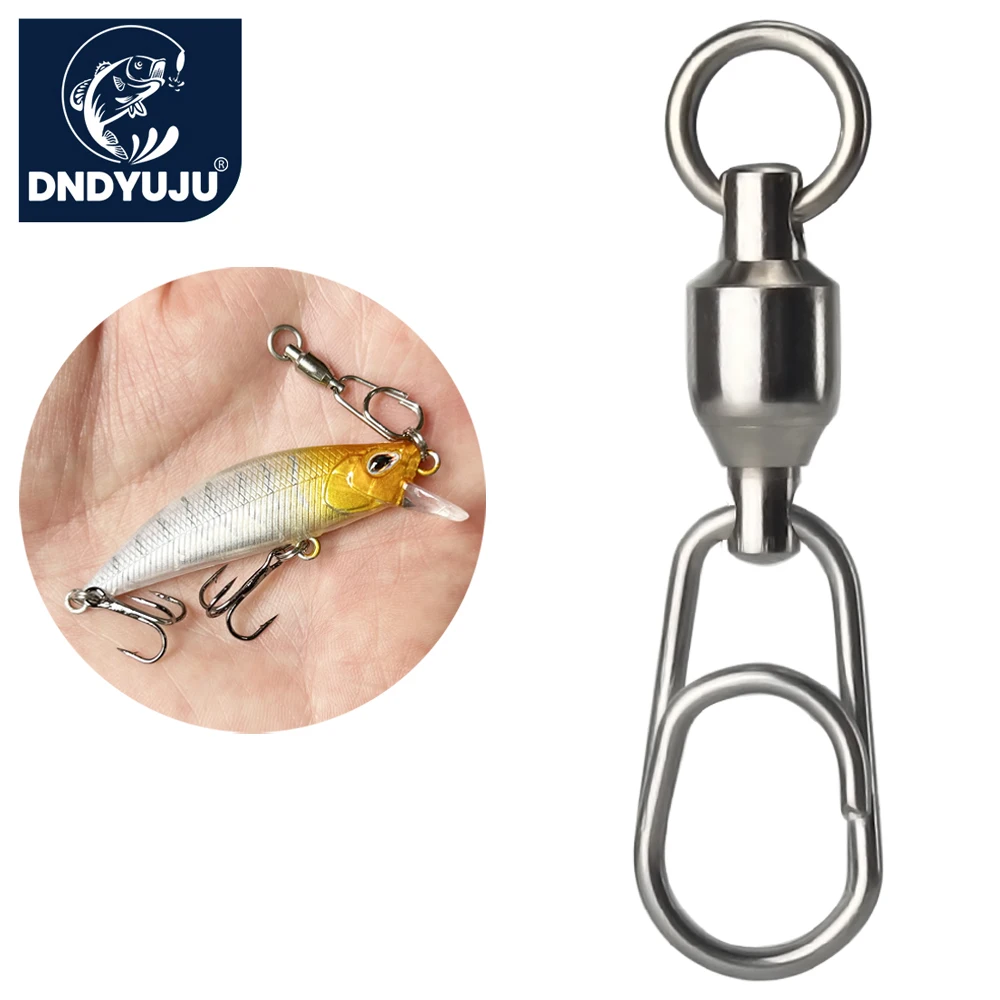 

10~50pcs Fishing Rolling Swivel Snap Stainless Steel Fishing Swivels Ball Bearing Fast Snap Clip Fishing Lure Connector Tackle