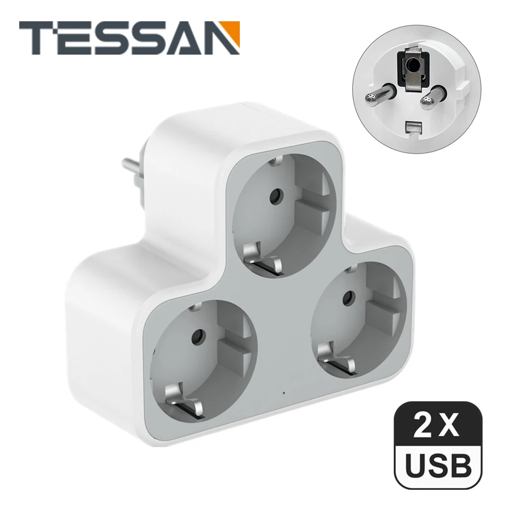 TESSAN Multiple Socket Power Strip with AC Outlets &USB Ports, EU KR Plug Wall Socket Power Adapter Overload Protection for Home
TESSAN Multiple Socket Power Strip with AC Outlets &USB Ports, EU KR Plug Wall Socket Power Adapter Overload Protection for Home