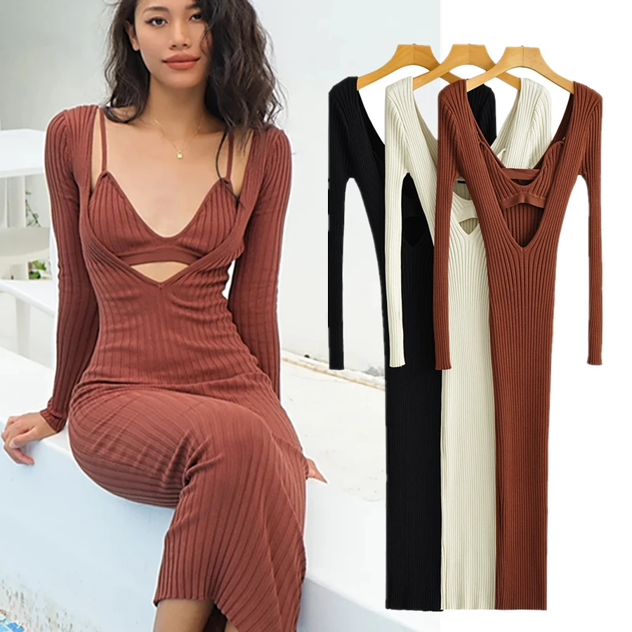 Elmsk Fashion Vintage Knitted Camisole France Style Strapless V-neck Sheath Midi Dress Wome Two Pieces Sets
Elmsk Fashion Vintage Knitted Camisole France Style Strapless V-neck Sheath Midi Dress Wome Two Pieces Sets