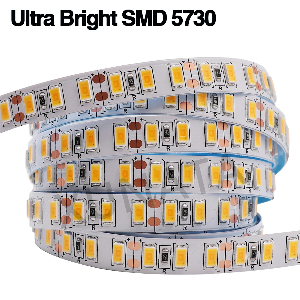 

Ultra Bright SMD 5730 5630 LED Strip DC 12V 120 Leds/M Warm /Natural White Flexible Ribbon Tape Rope Light For Home Decor 5M