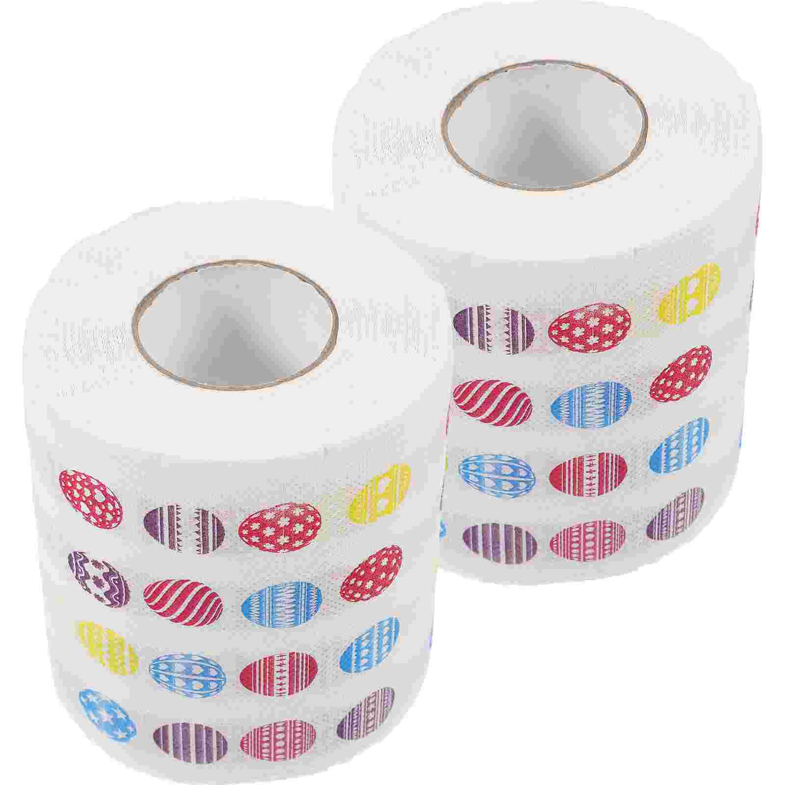 

2 Rolls Toilet Tissue Easter Paper Bath Towels Toilet for Bathroom Kitchen Napkin Supplies Wood Pulp Dinner Tissue