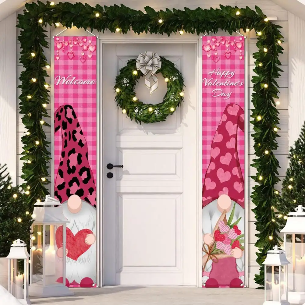 

Прекрасная работа двери День Святого Валентина приветственные знаки изысканные узоры яркие цвета романтичные дверные баннеры для домашнего декора