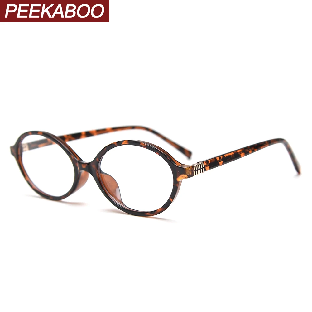 

Peekaboo унисекс овальные очки ретро женские прозрачные линзы TR90 маленькие круглые очки оправа для мужчин леопардовые зеленые аксессуары подарок