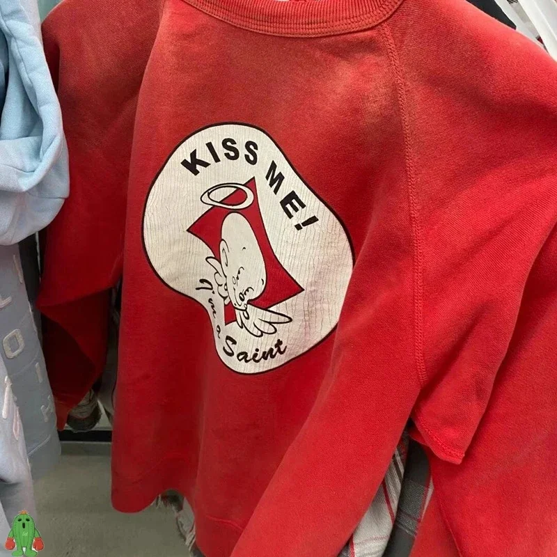 Oversized Saint Michael Hoodies Men Women Loose Casual Letter Print Red Pullovers KISS ME SAINT Long Sleeve Sweatshirts
Oversized Saint Michael Hoodies Men Women Loose Casual Letter Print Red Pullovers KISS ME SAINT Long Sleeve Sweatshirts