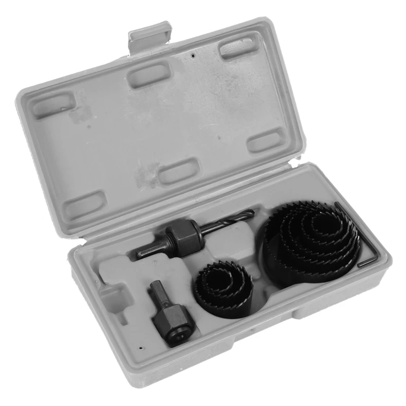 11Pcs Hole Saw Cutting Set Kit Drilling Tool Wood Metal Cutter 19-64Mm High Quality Mandrels Saws Core Drill Bits Woodworking
11Pcs Hole Saw Cutting Set Kit Drilling Tool Wood Metal Cutter 19-64Mm High Quality Mandrels Saws Core Drill Bits Woodworking