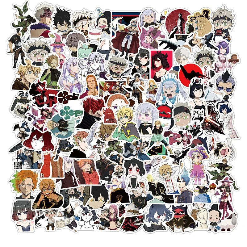 

100PCS Cartoon Anime Black Clover Stickers Car Phone Case Guitar Decoration Water Cup Waterproof Sticker Toys Gift Cool Gadgets