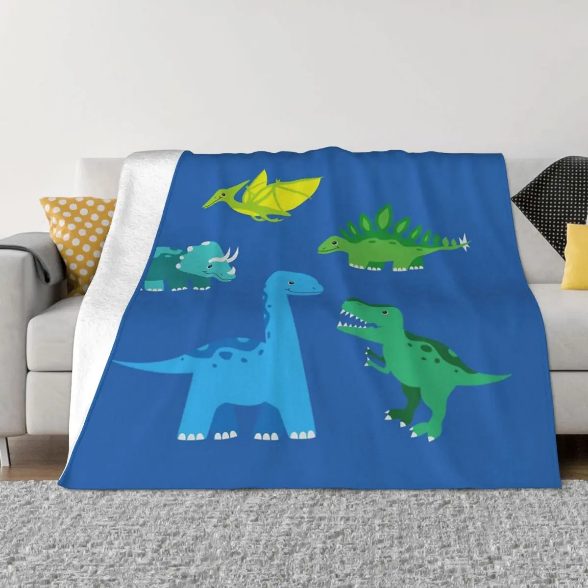 

Dinosaurs Blanket Is Soft And Warm For All Seasons, Home Sofa, Customizable Printed Blanket, Gift Sofa Bed