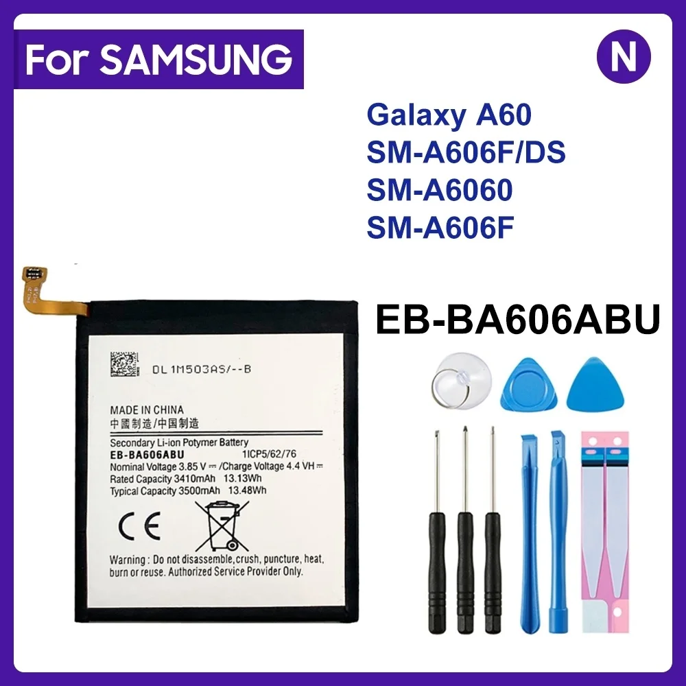

Для SAMSUNG EB-BA606ABU 3500 мАч аккумулятор для Samsung Galaxy A60 SM-A606F/DS SM-A6060 SM-A606F батареи + Инструменты
