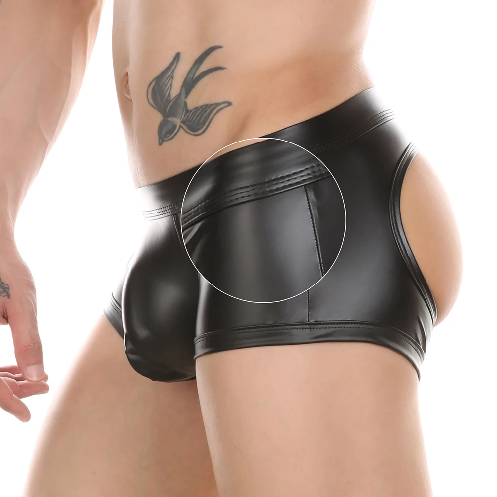 Buttocks Hollow Mens Sexy PVC Shorts Wetlook Solid Color Boy Sissy Boxer Briefs Crotch Bulge Pouch T Panties Open Butt Underwear
Buttocks Hollow Mens Sexy PVC Shorts Wetlook Solid Color Boy Sissy Boxer Briefs Crotch Bulge Pouch T Panties Open Butt Underwear