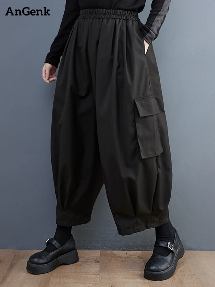 Black Vintage High Elastic Waist Oversized Cargo Pants Women New Loose Casual Pocket Fashion Ladies Trousers Spring Summer 2023
Black Vintage High Elastic Waist Oversized Cargo Pants Women New Loose Casual Pocket Fashion Ladies Trousers Spring Summer 2023