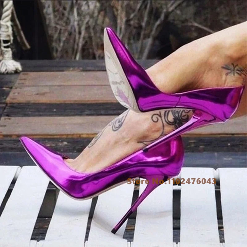 Women Purple Mirror Leather Stiletto High Heels Dress Shoes Lady Pointed Toe Slip-on Banquet Pumps Woman Slip-on Thin High Heels
Women Purple Mirror Leather Stiletto High Heels Dress Shoes Lady Pointed Toe Slip-on Banquet Pumps Woman Slip-on Thin High Heels