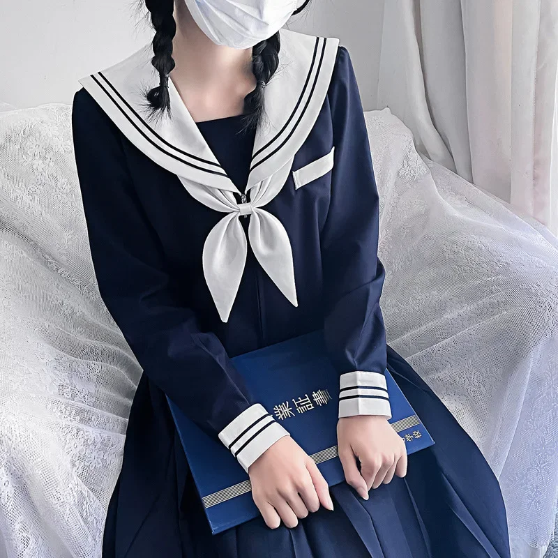 

2023 японский южнокорейский комплект школьной формы JK с длинным рукавом и коротким рукавом для девочек