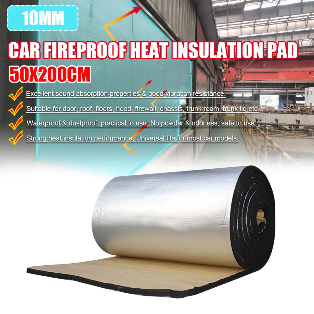 10mm Aluminum Fiber+ Muffler Cotton Auto Car Firewall Heat Shield Insulation Sound Deadener Mat 50*200cm Easy Installation
10mm Aluminum Fiber+ Muffler Cotton Auto Car Firewall Heat Shield Insulation Sound Deadener Mat 50*200cm Easy Installation