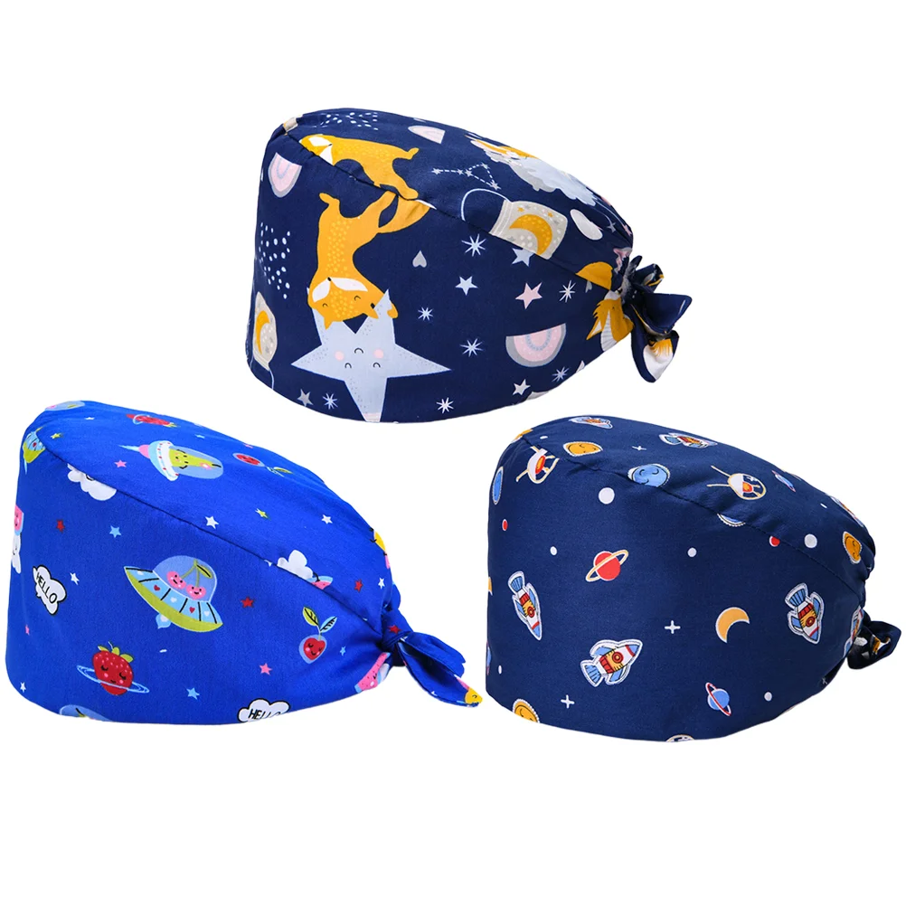 

3 шт. в одном наборе, Модная хлопковая Пыленепроницаемая практичная Рабочая шляпа, головные уборы для женщин, женские головные уборы (небесная + космическая Одиссея + голубая