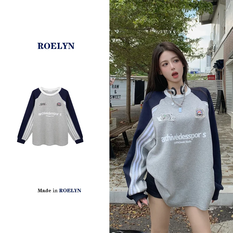 ROELYN2023 New Popular Autumn Dress American Contrast Color Sweater Women's Round Neck Letter Printing Loose Long Sleeve Coat To
ROELYN2023 New Popular Autumn Dress American Contrast Color Sweater Women's Round Neck Letter Printing Loose Long Sleeve Coat To