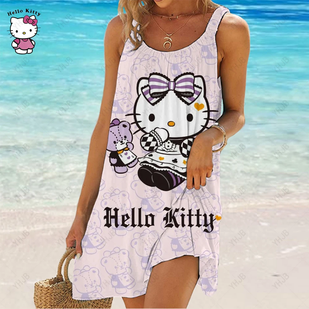 New Summer Dress Elegant Women Fashion Lady Loose Japanese Anime Hello Kitty Dresses Sleeveless Bohemian Holiday Beach Dress
New Summer Dress Elegant Women Fashion Lady Loose Japanese Anime Hello Kitty Dresses Sleeveless Bohemian Holiday Beach Dress