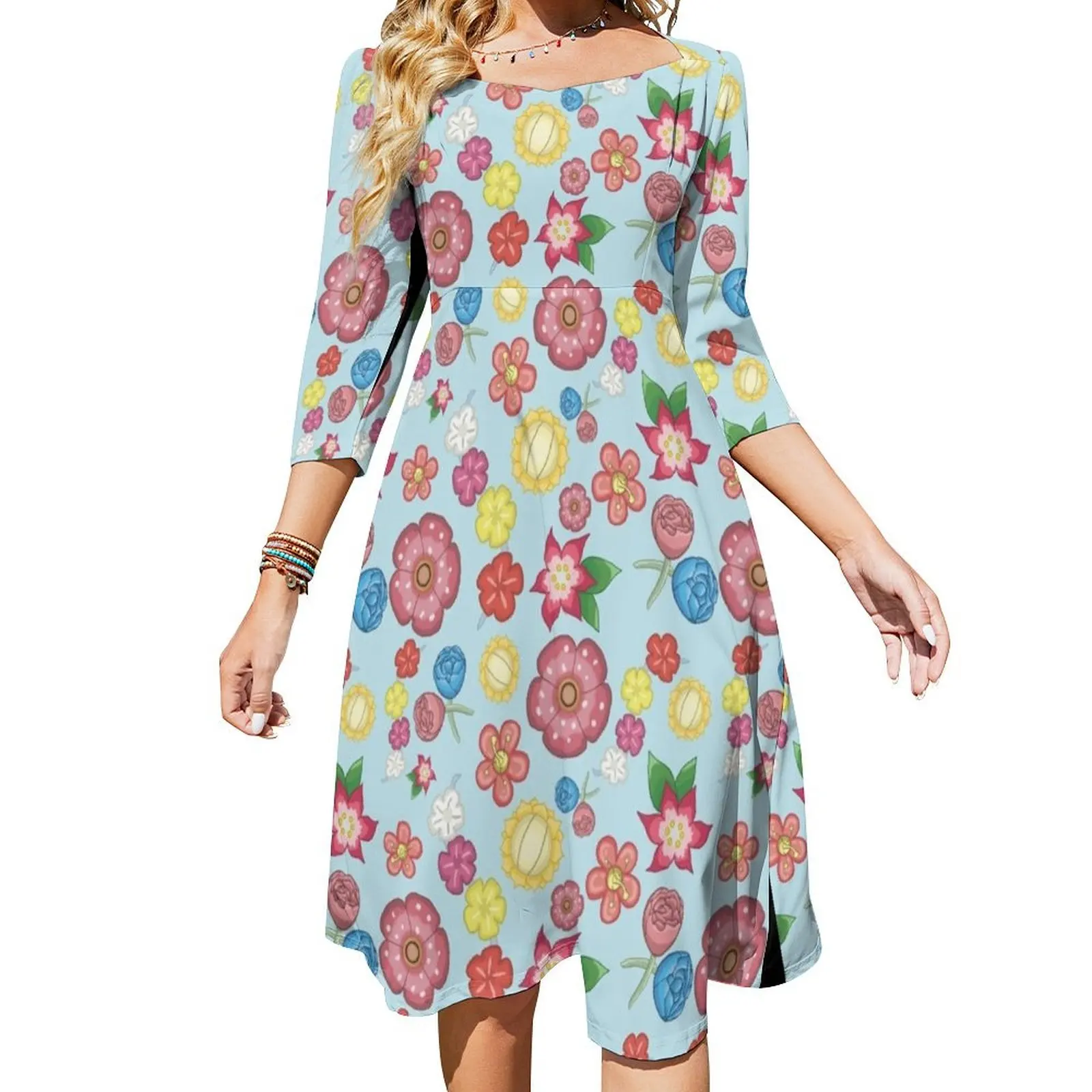 Женское платье с цветочным принтом, расклешенное платье, роскошное платье на день рождения, 2024 
Женское платье с цветочным принтом, расклешенное платье, роскошное платье на день рождения, 2024