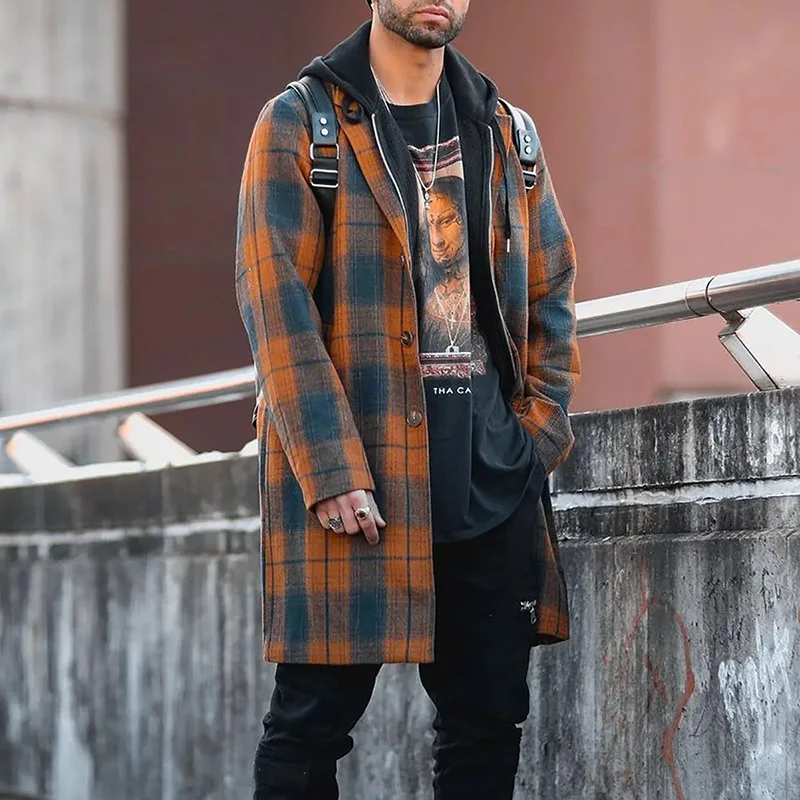 Тренчкот для мужчин и женщин, пальто в клетку, большие размеры, Осень-зима
Тренчкот для мужчин и женщин, пальто в клетку, большие размеры, Осень-зима