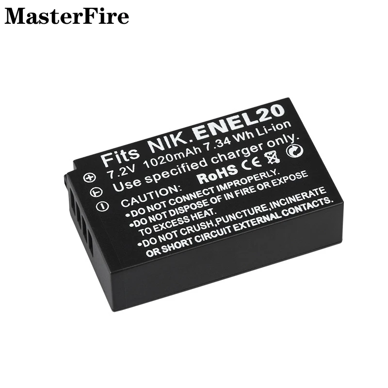 

7.2V 1020mah Rechargeable Li-ion Battery EN-EL20 EN-EL20a ENEL20 for Nikon 1 J1, 1 J2, 1 J3, 1 S1, V3, Coolpix AW1 Batteries