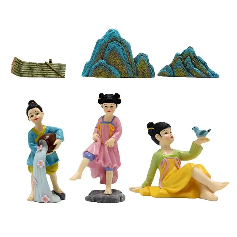 Garden Dancer Statues 6PCS UV Proof Resin Chinese Traditional Dancer Figurines Portable Hand-Painted Ornament With Rockery
Garden Dancer Statues 6PCS UV Proof Resin Chinese Traditional Dancer Figurines Portable Hand-Painted Ornament With Rockery