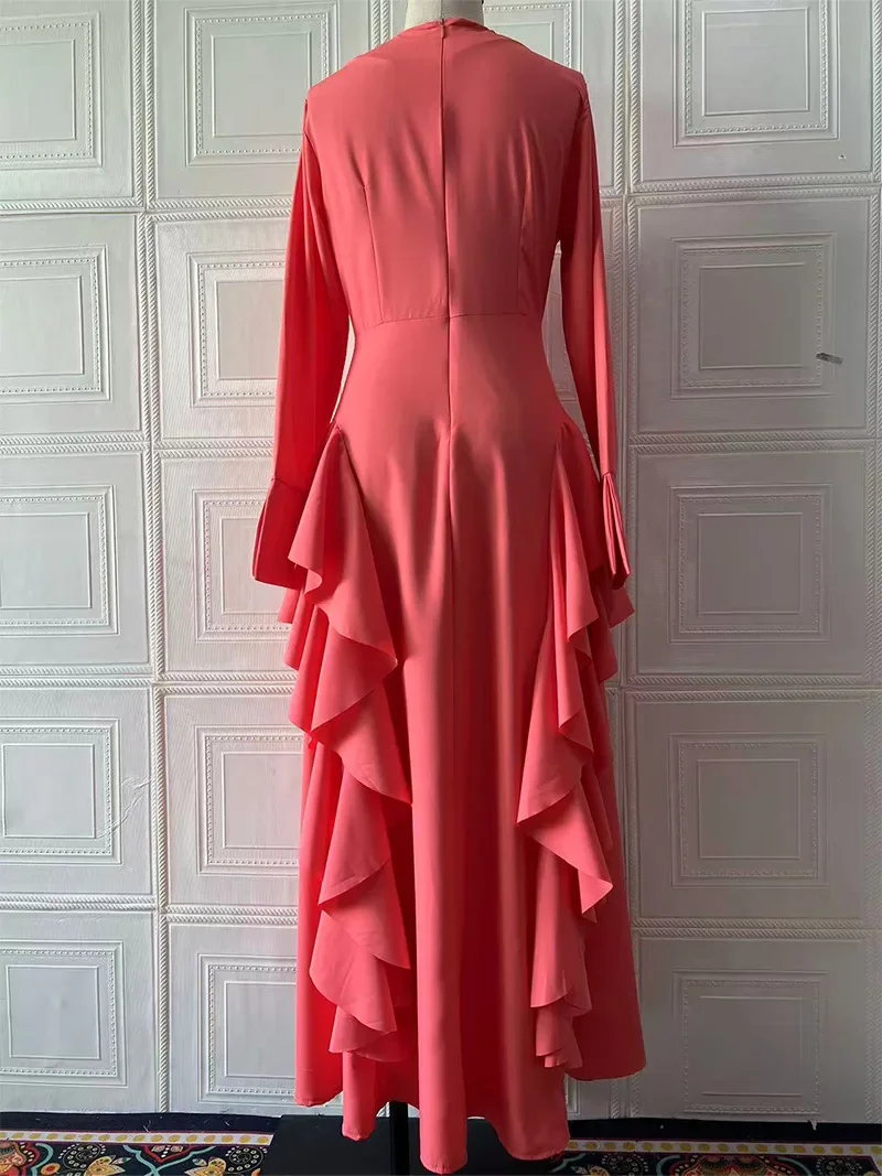 فستان نسائي للعيد عباية إسلامية بحاشية مكشكشة فيستدوس لارجوس للحفلات قفطان جلابية رمضان فساتين طويلة دبي رداء عربي طويل 2026 فستان نسائي للعيد عباية إسلامية بحاشية مكشكشة فيستدوس لارجوس للحفلات قفطان جلابية رمضان فساتين طويلة دبي رداء عربي طويل 2026