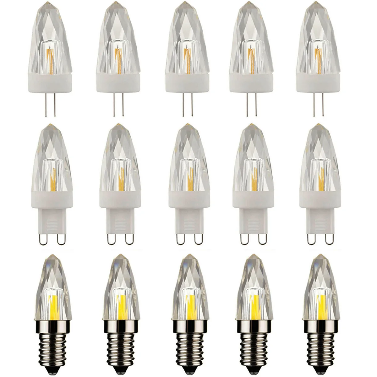 

10Pcs Mini Dimmable E12 E14 G4 G9 LED Pendant Light Bulbs COB Glass Crystal Chandelier Bulbs 4W Replace Halogen Lamps K9