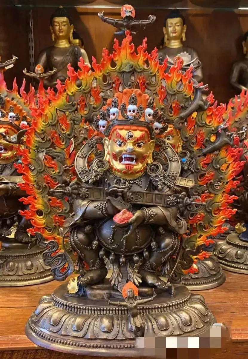 

Exclusive 34CM Large Buddhism TOP quality COPPER Two-armed Mahagala Mahakala Buddha statue temple altar Worship statue