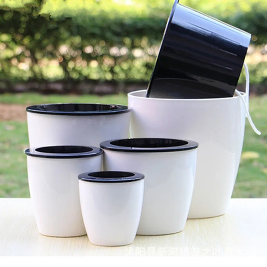 1pc Hydroponic Flower Pots Plastic Self Watering Planters Flowerpot Office Garden Plants Baskets Nursery Pot Home Decoration
1pc Hydroponic Flower Pots Plastic Self Watering Planters Flowerpot Office Garden Plants Baskets Nursery Pot Home Decoration