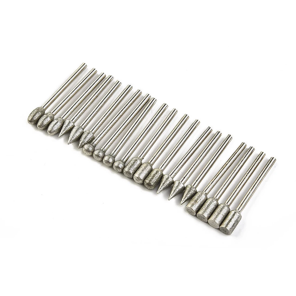 20pcs Diamond Grinding Burr Drill Bits, 3mm Shank Set for Rotary Tool, Ideal for Engraving, Polishing, Carving
20pcs Diamond Grinding Burr Drill Bits, 3mm Shank Set for Rotary Tool, Ideal for Engraving, Polishing, Carving
