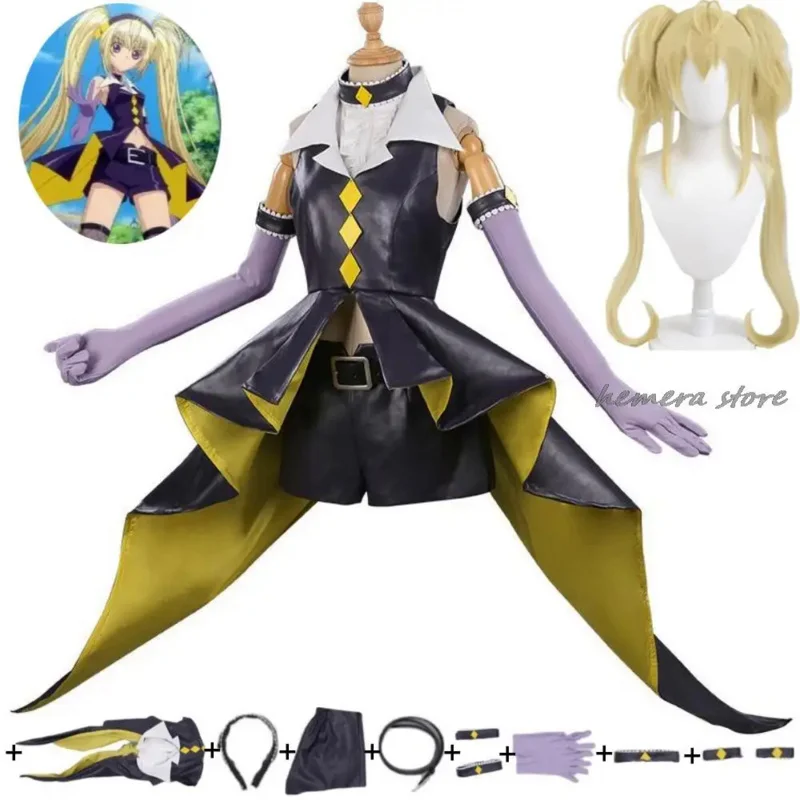 

Anime Shugo Chara Tsukiyomi Hoshina Utau Dark Jewel Cosplay Costume Wig Top Shorts Hallowen Carnival Party Sexy Woman Suit