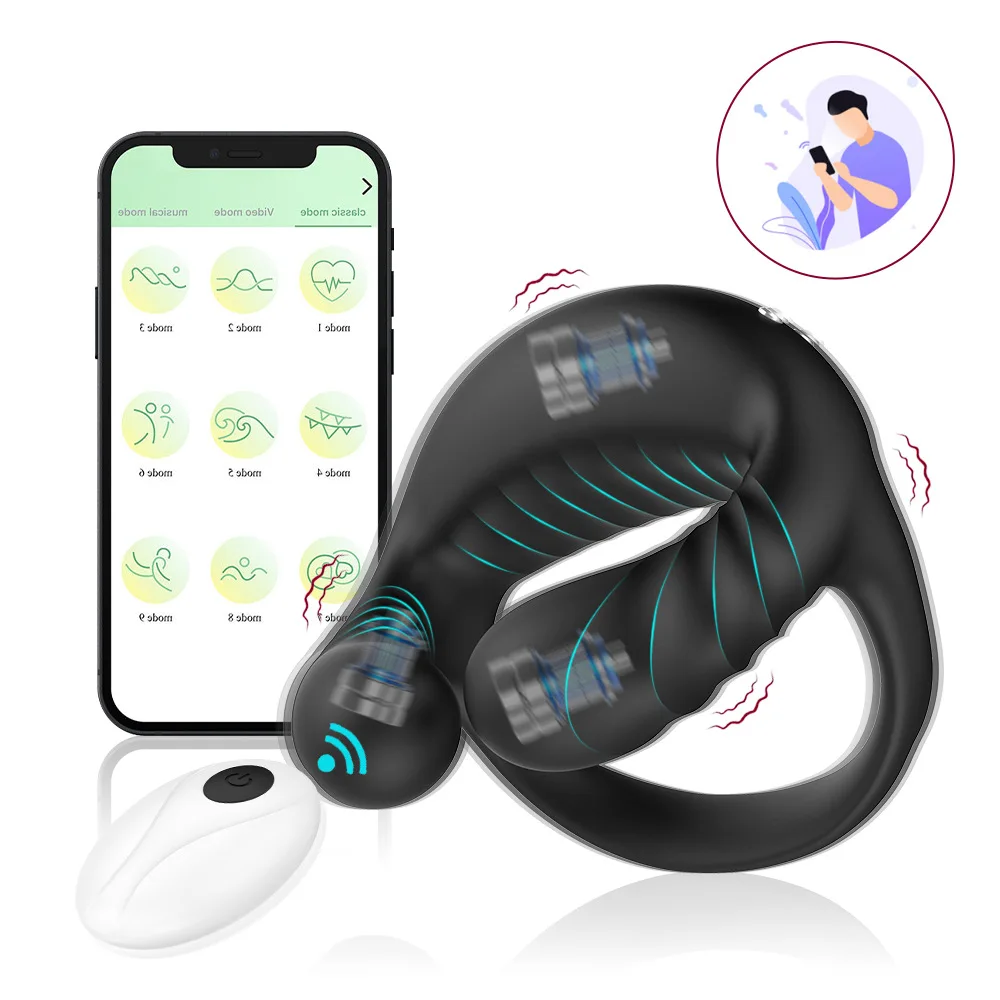 

Cock Ring for Men APP Remote Control Three Vibrating Penis Rings for Ejaculation Delay Testis Stimulation Sex Toy for Couples