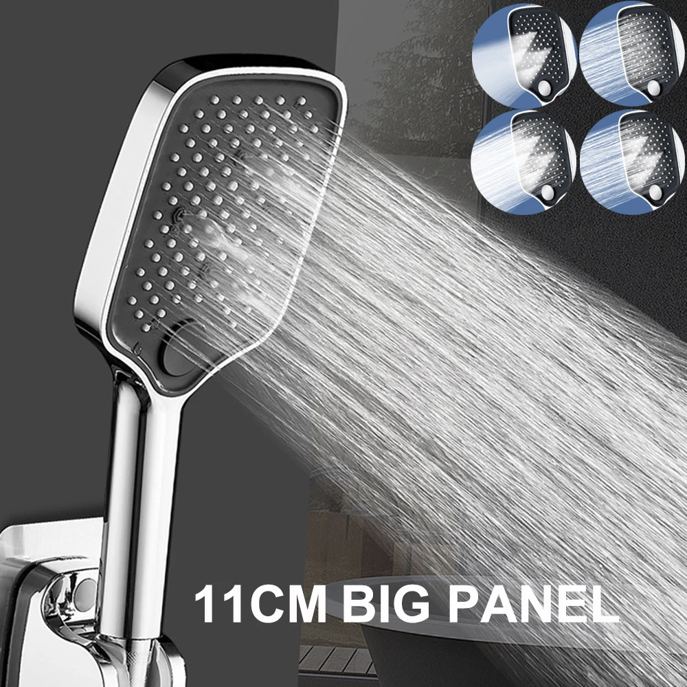 4 Modes Big Panel Shower Head High Pressure Large Flow Water Saving Nozzle Black Silver Rainfall Shower Bathroom Accessories
4 Modes Big Panel Shower Head High Pressure Large Flow Water Saving Nozzle Black Silver Rainfall Shower Bathroom Accessories