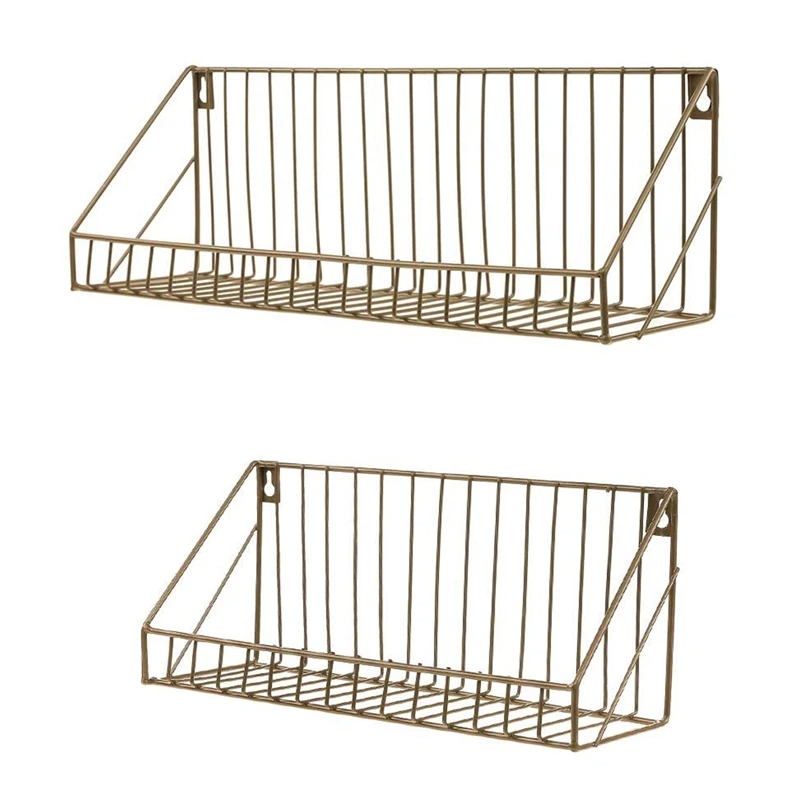 

Набор из 2 настенных полок, плавающая полка с металлической сеткой, полки для хранения, стеллажи для книг, компакт-дисков и декоративных предметов