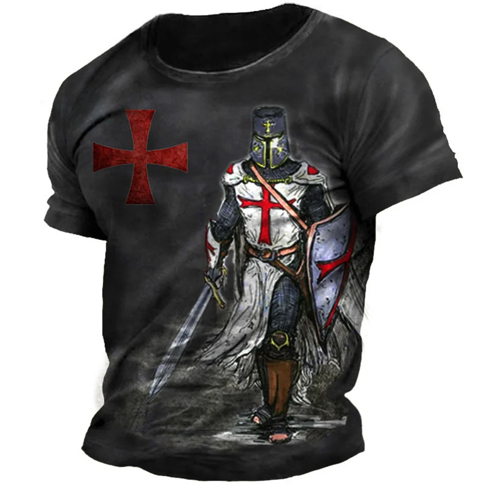 Retro Knights Templar Print Men's T-shirts Summer Loose Polyester Short Sleeve Male Tops Crusader Soldier Clothing Apparel
Retro Knights Templar Print Men's T-shirts Summer Loose Polyester Short Sleeve Male Tops Crusader Soldier Clothing Apparel