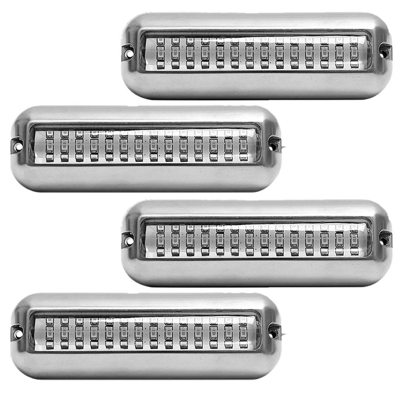 

4Pcs 42LED Boat Drain Light Boat Transom Light Blue Underwater Pontoon Marine Light