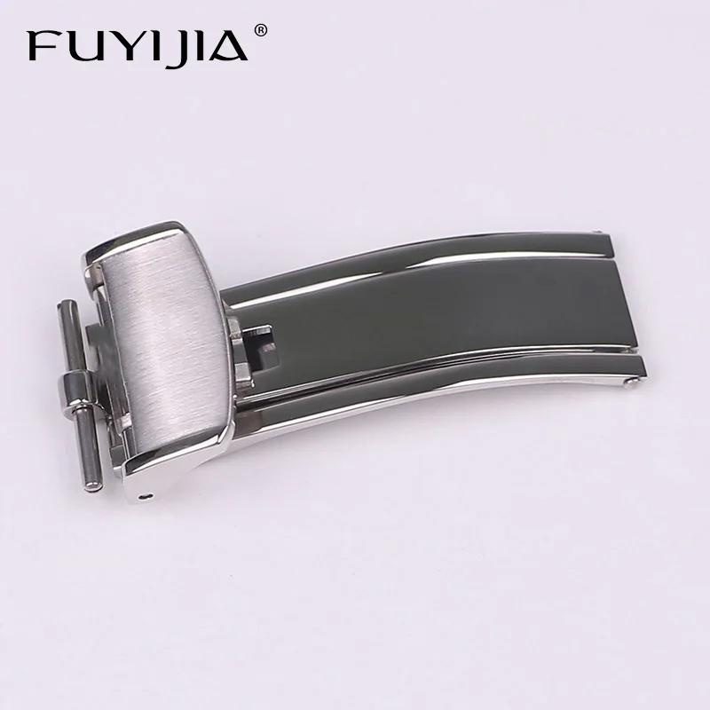 

FUYIJIA New R-olex Leather Strap Folding Buckle 14mm 16mm 18mm 20mm Pin Buckle Stainless Steel Polished/Brushed Watch Buckle 12