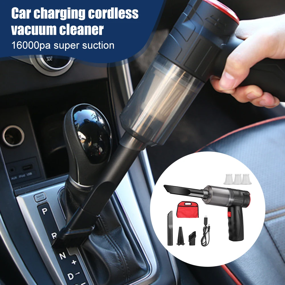 150W Wireless Car Vacuum Cleaner 16000Pa Suction Rechargeable Handheld Vacuum Car Cleaning Tool with 2 Nozzles for Home Office
150W Wireless Car Vacuum Cleaner 16000Pa Suction Rechargeable Handheld Vacuum Car Cleaning Tool with 2 Nozzles for Home Office
